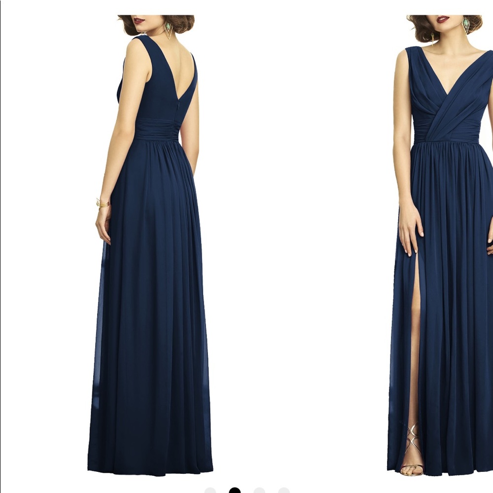 desy collection surpliced ruched chiffon gown